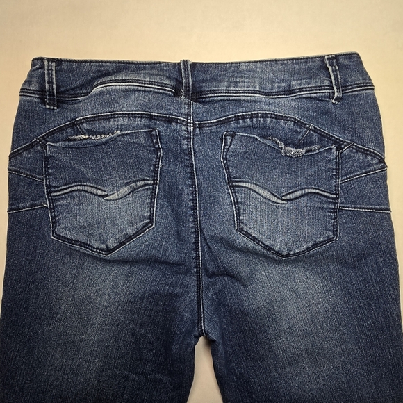 Blue Spice Skinny Mid-rise Dark Wash Stretch Denim Women's Jeans Size 13 - Picture 4 of 11